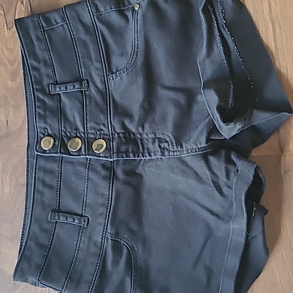 Refuge Black High-Waisted Shorts